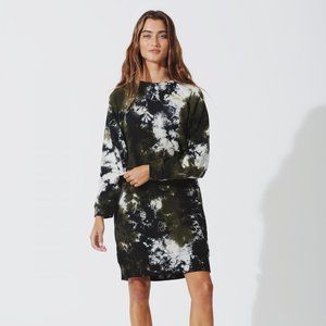 The Sunday Sweatshirt Dress by Electric & Rose in Army / Onyx Tiedye